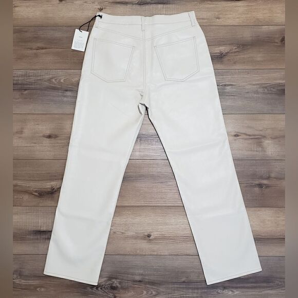 Agolde Recycled Leather 90's Pinch Waist Pants In Powder Size 30 NWT - Picture 10 of 15